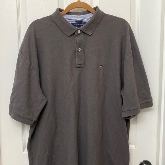 Tommy Hilfiger Men's Gray Cotton Short Sleeve Polo Size XXL - Picture 2 of 11